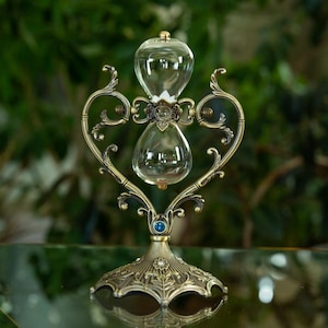 Fillable Heart Vintage Rotating Hourglass with Empty Globe - Perfect for Wedding Unity Sand Ceremony