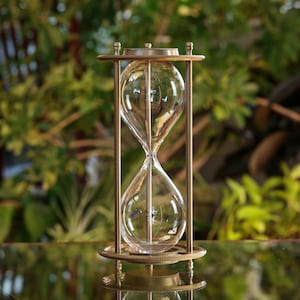 Large Metal Hourglass in Brushed Brass - Fillable - Unity Ceremony - Sand Ceremony