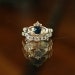 Sterling Silver Irish Claddagh Ring Set with Simulated Sapphire and Diamonds 