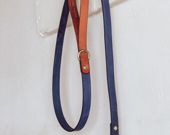 Two Tone Leather Dog Leash | Handmade in the USA | Genuine Leather Dog Leash | Handmade Leather Dog Leash