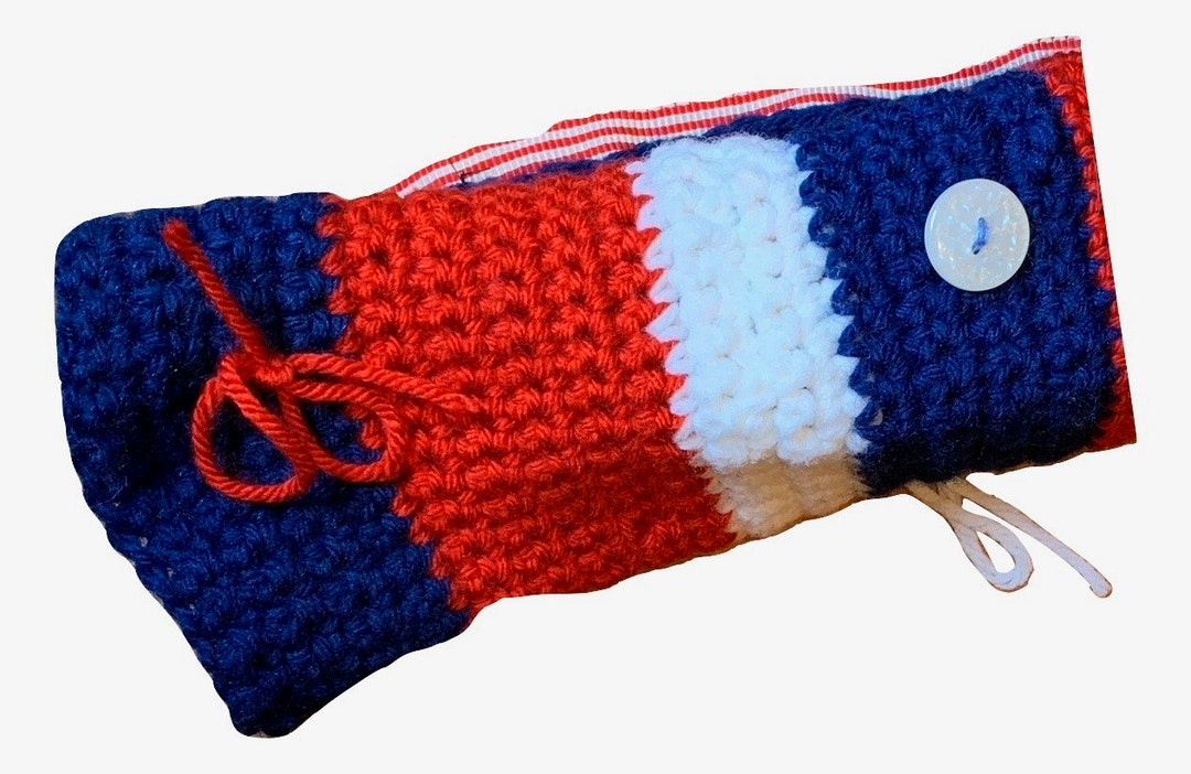 Red Blue Fidget Muff Dementia Alzheimers Senior Patient Therapy