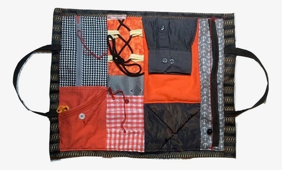 Fidget Lap Quilt Alzheimers Dementia Autism Black Red Etsy