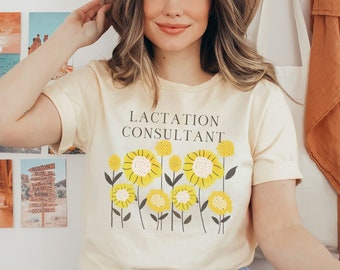 Lactation Consultant Boho Wildflower Shirt | LC Gift, Cottage Core Shirt, Midwife, Labor and Delivery, Lactation Consultant Gift, Doula