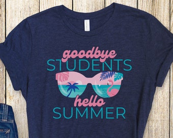 Last Day of School Shirt, End of School Year Tshirt, Funny Teacher Summer Shirt, 90's Tropical Sunglasses Tee, Teacher Appreciation Gift