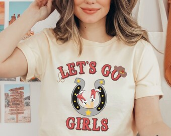 Rodeo Let's Go Girls Tee, Nashville Girls Trip Tee, Western Girls Vacation T-Shirt, Country Bachelorette Party Shirt, Horseshoe Cowboy Boots