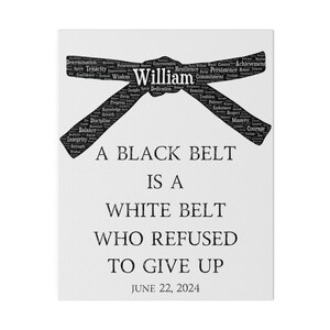 Custom Karate Canvas, Personalized Name Black Belt Gift, Customized Martial Arts Wall Art, Taekwondo Poster, MMA Artwork, Dojo Decor image 3