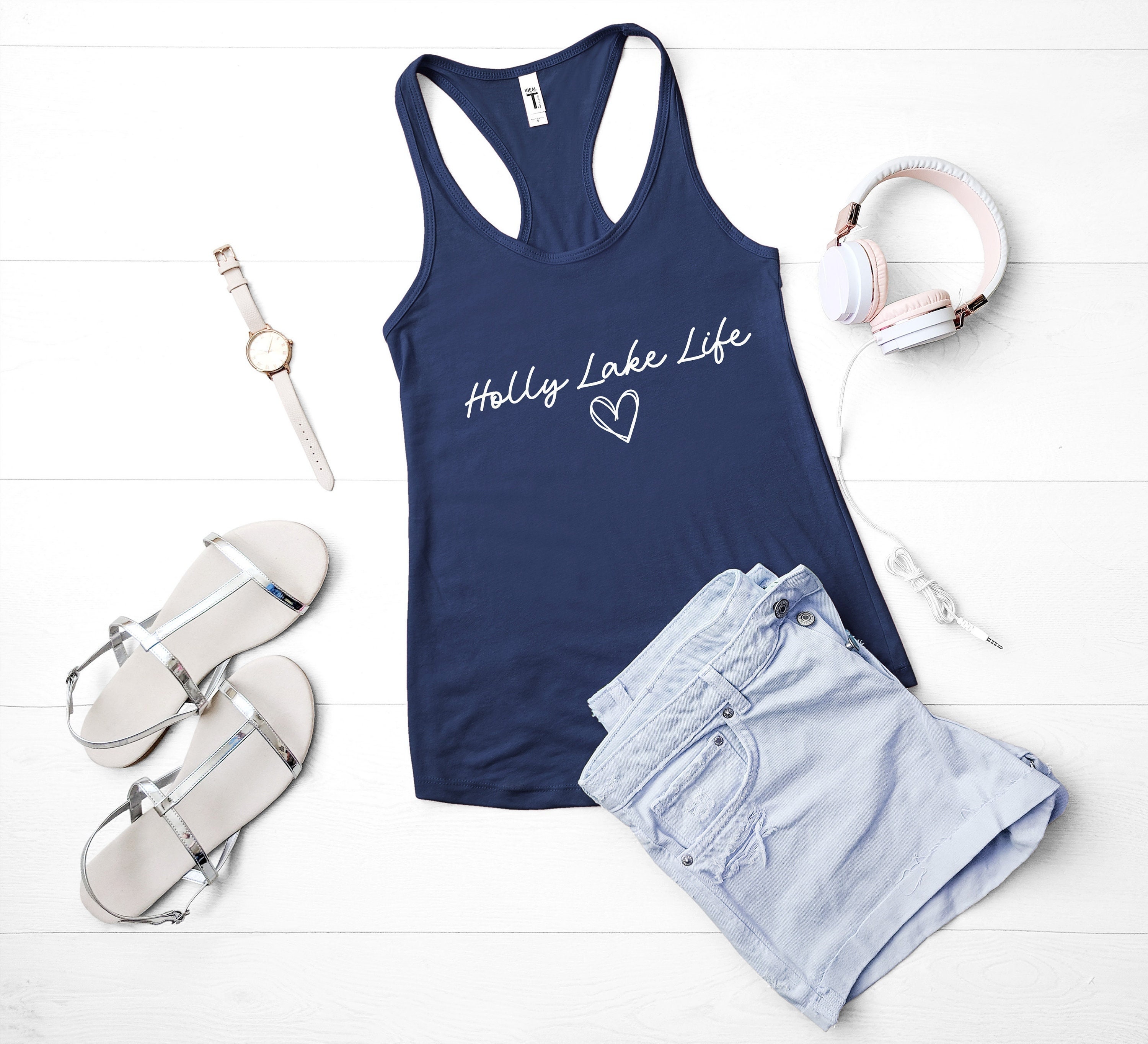 Lake Life Tank Top For Women - Funny Graphic Sleeveless Vacation Shirt (Blue, Medium) - View #4