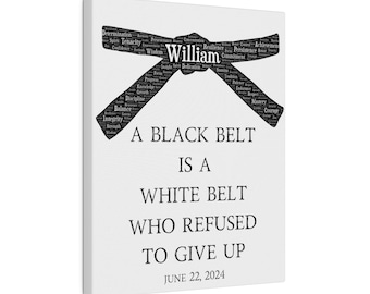 Custom Karate Canvas, Personalized Name Black Belt Gift, Customized Martial Arts Wall Art, Taekwondo Poster, MMA Artwork, Dojo Decor