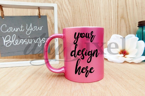 Metallic Pink Mug Mockup Coffee Mug Mockup Quote Mockup
