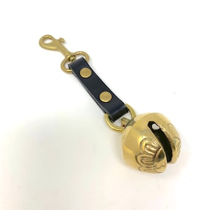 Hiker&#39;s Amish Made  Black Leather Bear Bell