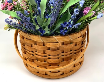 Cesta de flores grande hecha por amish
