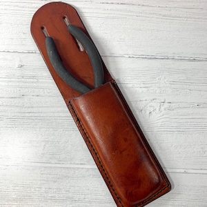Amish Made Pliers Holder for Belt in Beautiful Brown or Black Leather