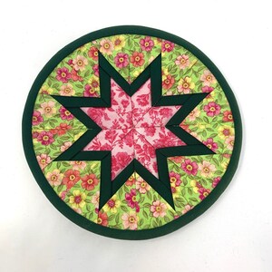 Amish Made Folding Star Potholder in Fun Green and Pink Colors - Etsy