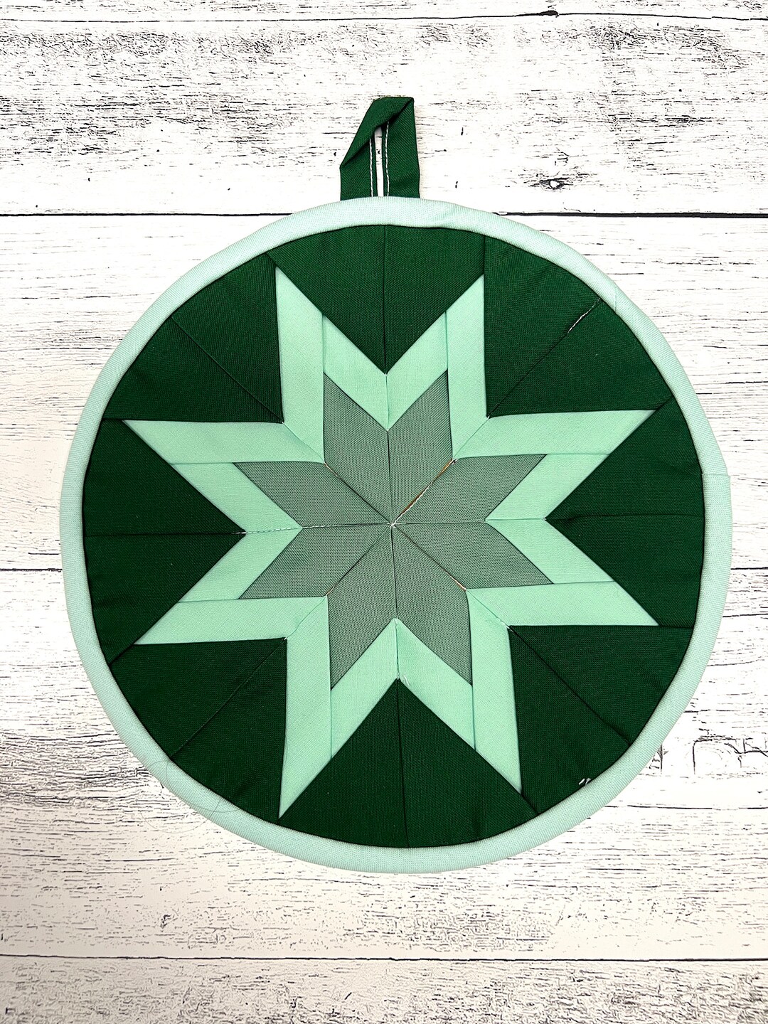 Amish Made Folding Star Potholder in Traditional Amish Greens - Etsy