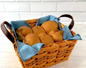 Cesta de rollo de cena cuadrada hecha por Amish