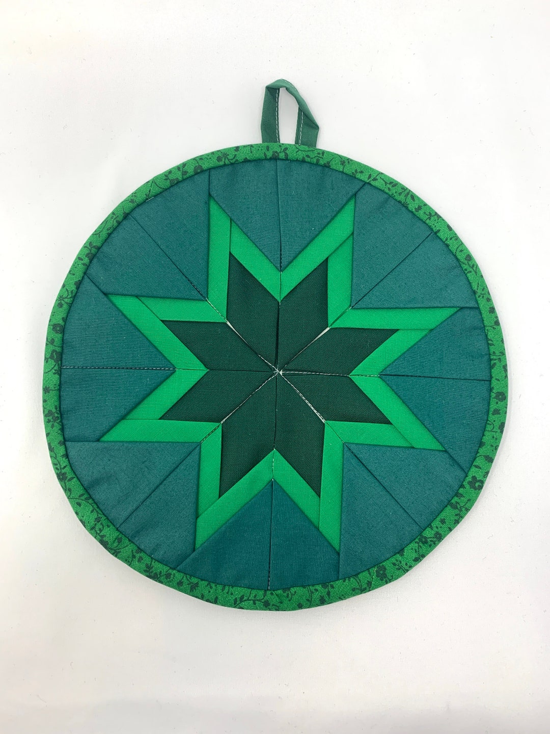 Amish Made Folding Star Potholder in Traditional Amish Greens - Etsy