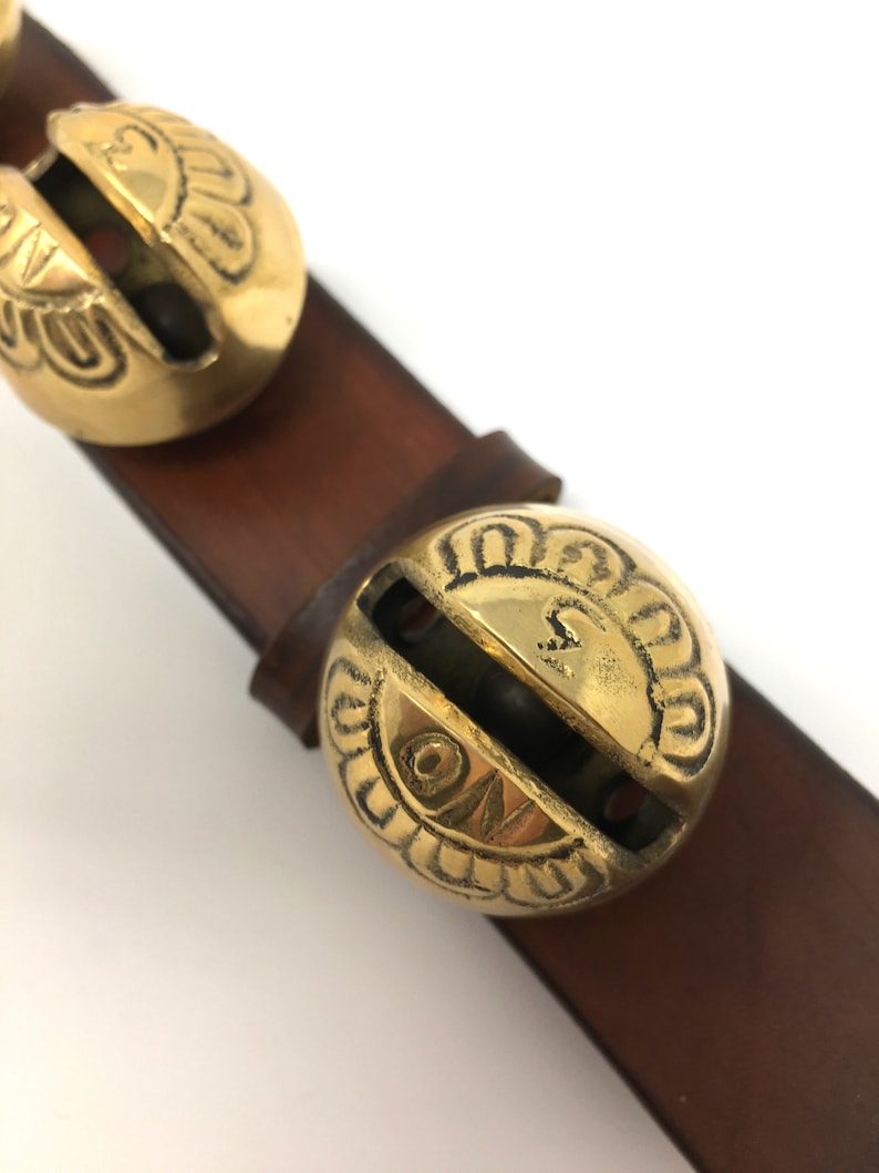 Amish Made Brown Leather Sleigh Bells Etsy