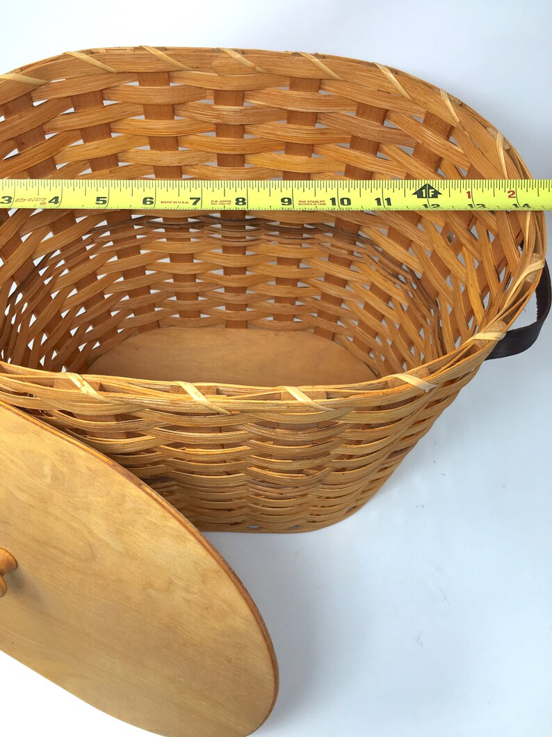 Amish Made Large Knitting Basket With Cover Etsy India
