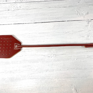 Amish Made Leather Fly Swatter: "The Husband Persuader" in Chestnut Leather