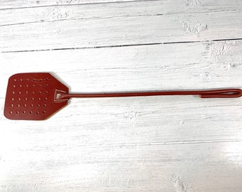 Amish Made Leather Fly Swatter: "The Husband Persuader" in Chestnut Leather