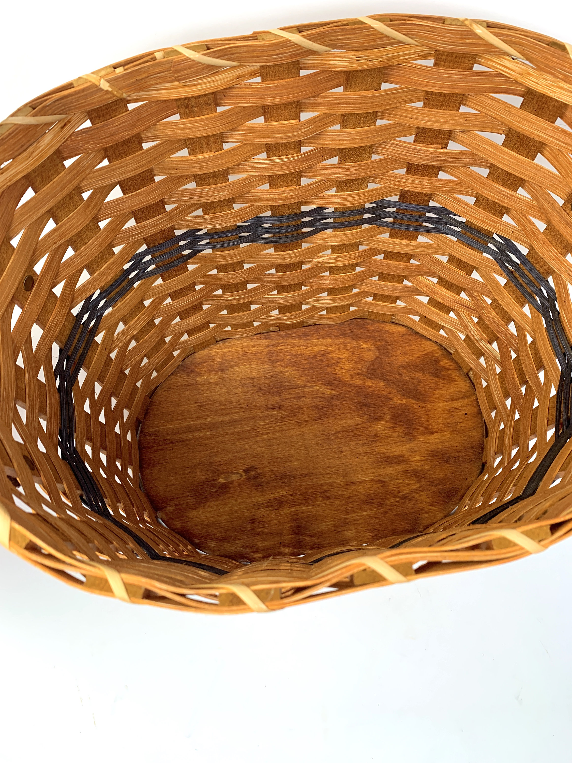 Amish Made Large Knitting Basket With Blue Weave and Cover Etsy