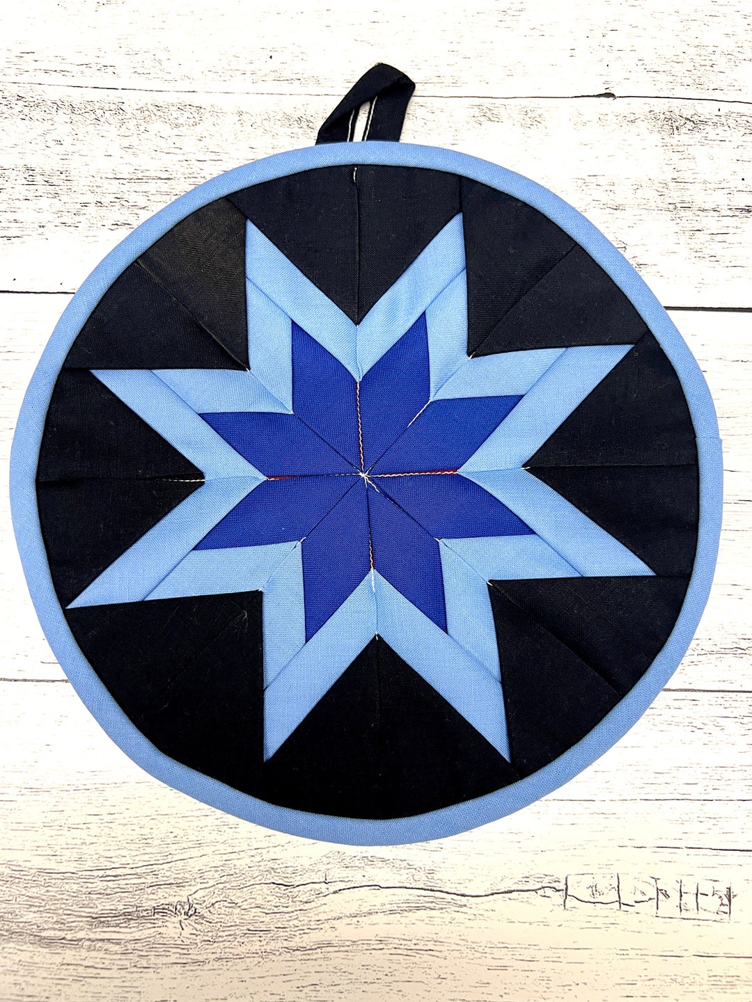 Amish Made Folding Star Potholder in Traditional Amish Navy - Etsy