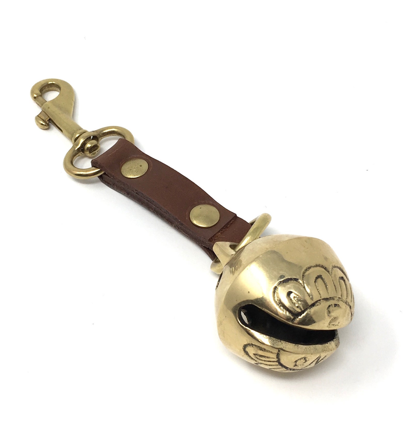 Hiker's Handmade Brown Leather Bear Bell Etsy