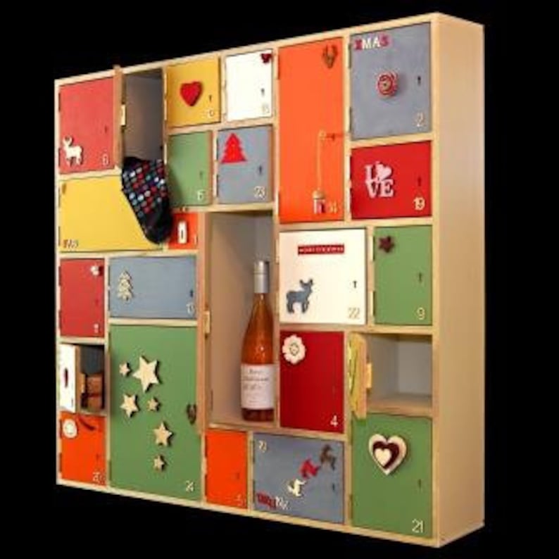 Advent Calendar With Locking Doors Etsy UK
