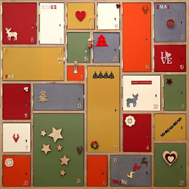 Advent Calendar With Locking Doors Etsy