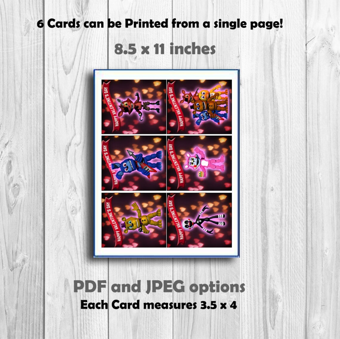 Five Nights at Freddy's Valentines Day Cards | Etsy