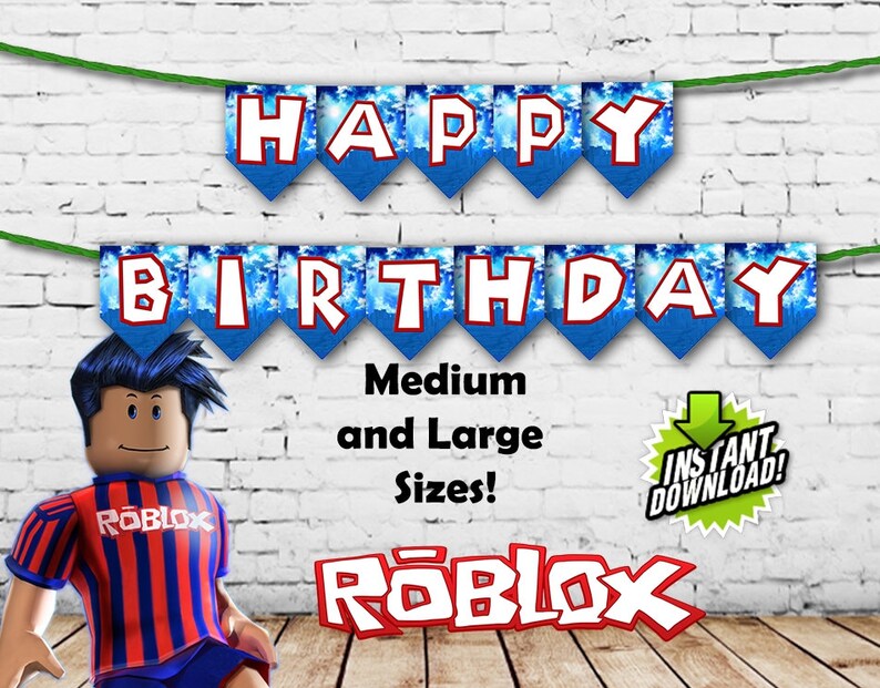 Roblox Printable Birthday Banner Happy Birthday Banner - Etsy