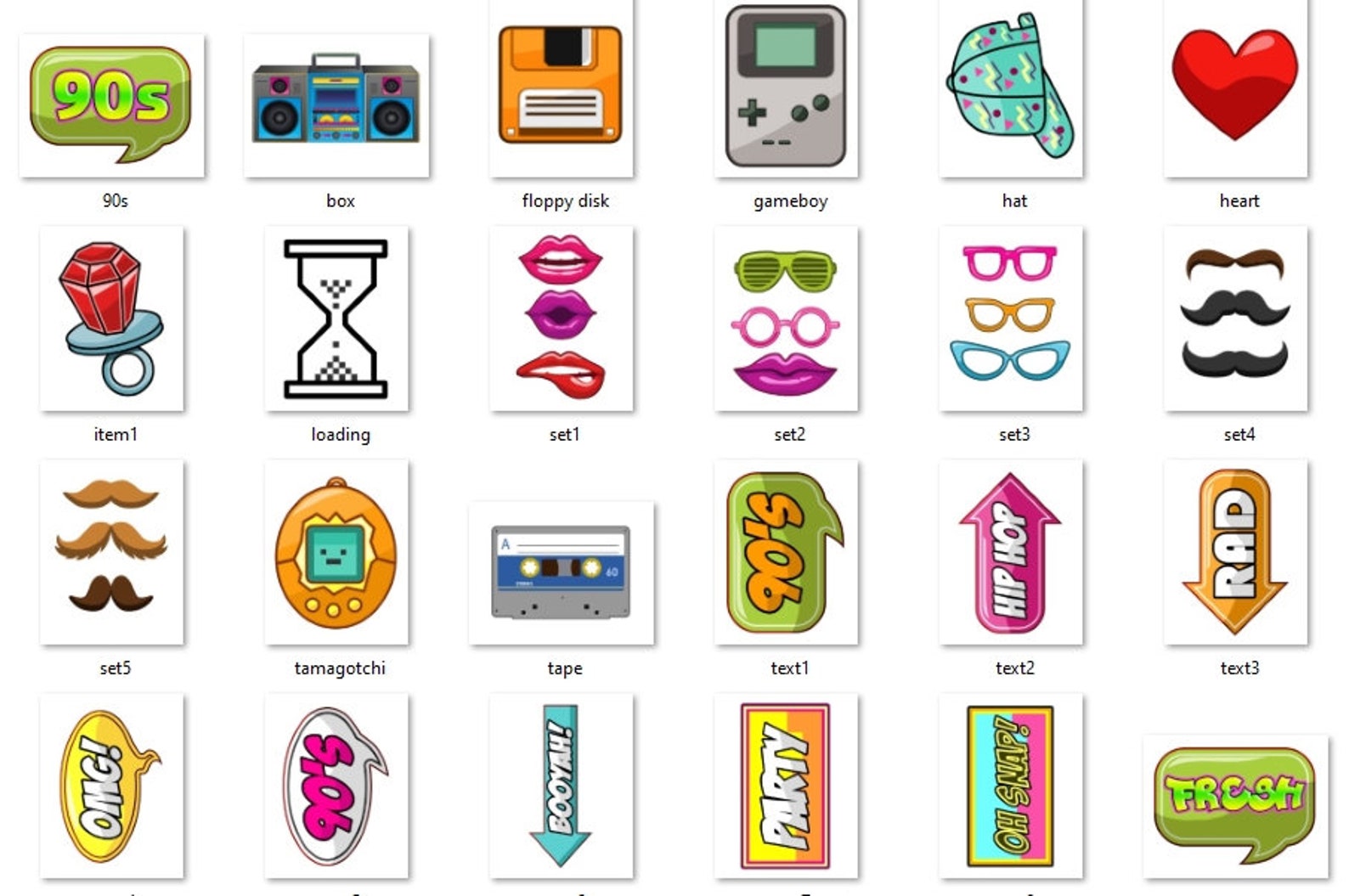 90s Party Photo Booth Props, Party Props, Retro Party, Nineties, 1990s ...