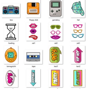 90s Party Photo Booth Props, Party Props, Retro Party, Nineties, 1990s ...