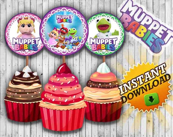 Cupcake Decorations Set of 12 MUPPET BABIES Cupcake Toppers Cupcake Picks