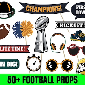 Football Photo Booth Props: Sports Party Decor (Digital Download)