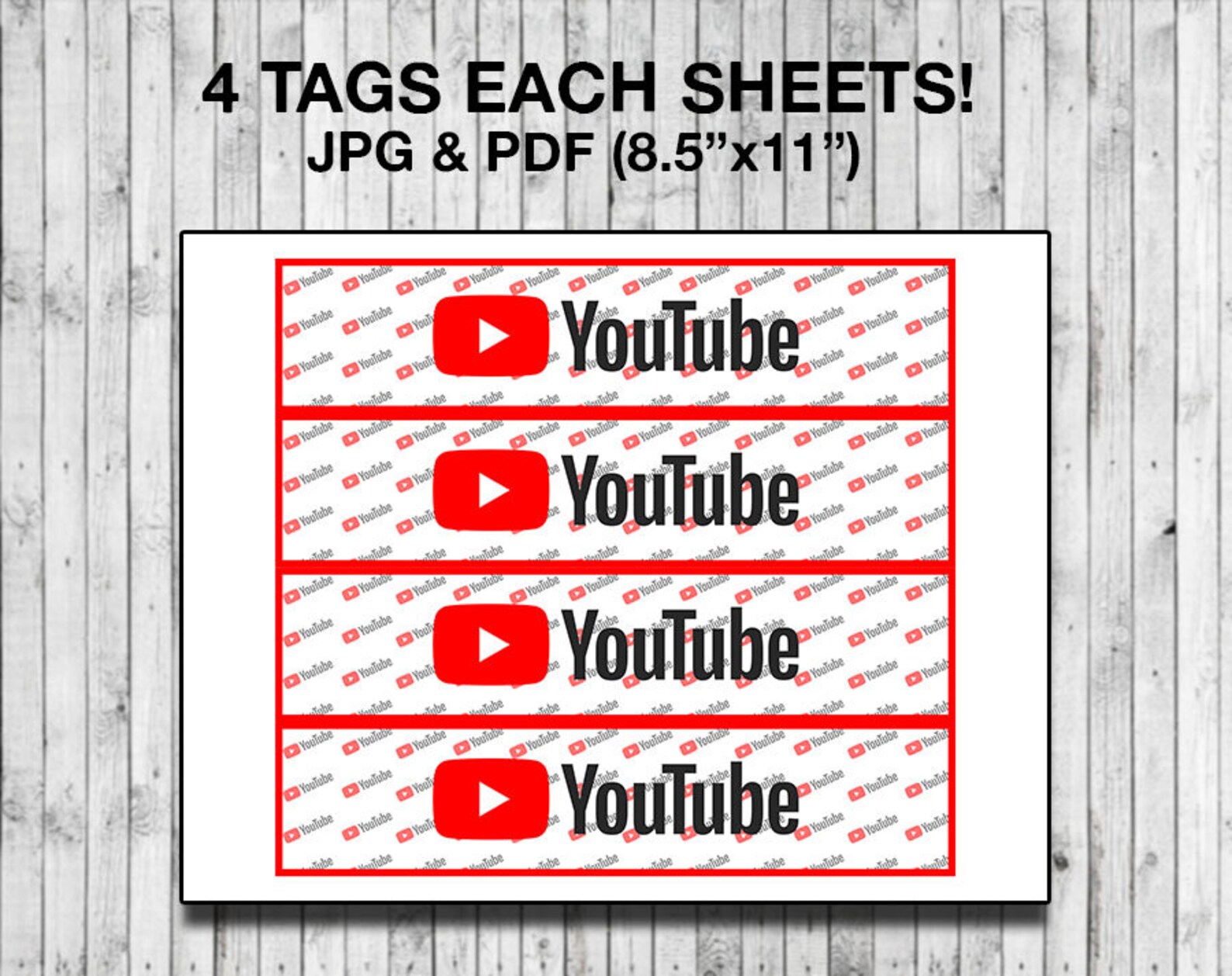 Youtube Printable Water Bottle Labels Happy Birthday Banner | Etsy