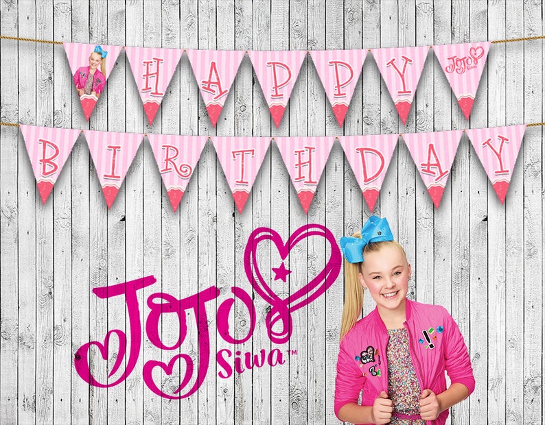 JoJo Siwa Printable Birthday Banner Happy Birthday Banner | Etsy