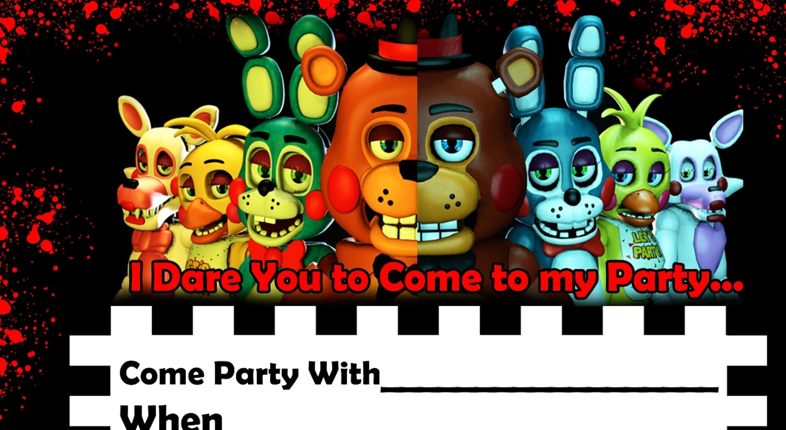 Five Nights at Freddy's FNAF Party Invitations Invites Etsy UK