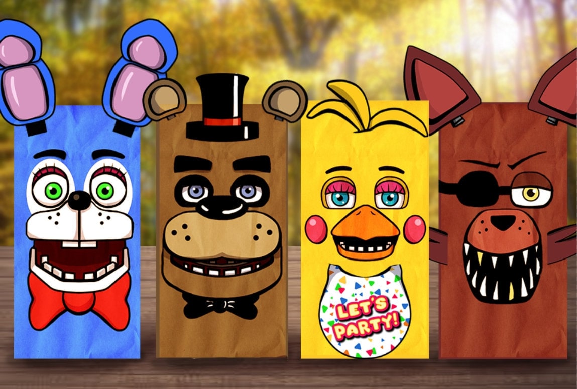 KIT 5 BONECOS ANIMATRONICS FIVE NIGHTS AT FREDDY'S 1