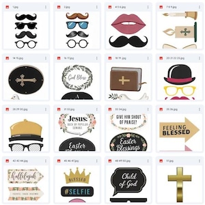 Christian Photo Booth Props, 50+ Party Decorations, Instant Digital ...