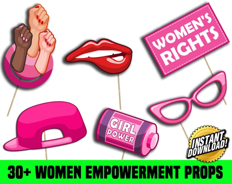 Feminist party supplies Instant download Printable Women/'s Rights Photo Booth Props Women/'s Empowerment