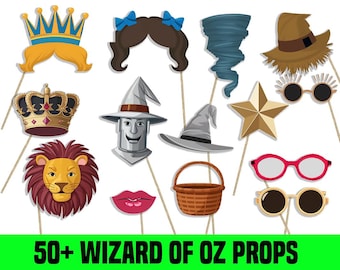 Wizard of Oz Party Photo Booth Props: 50+ Printable Decorations (Digital Download)