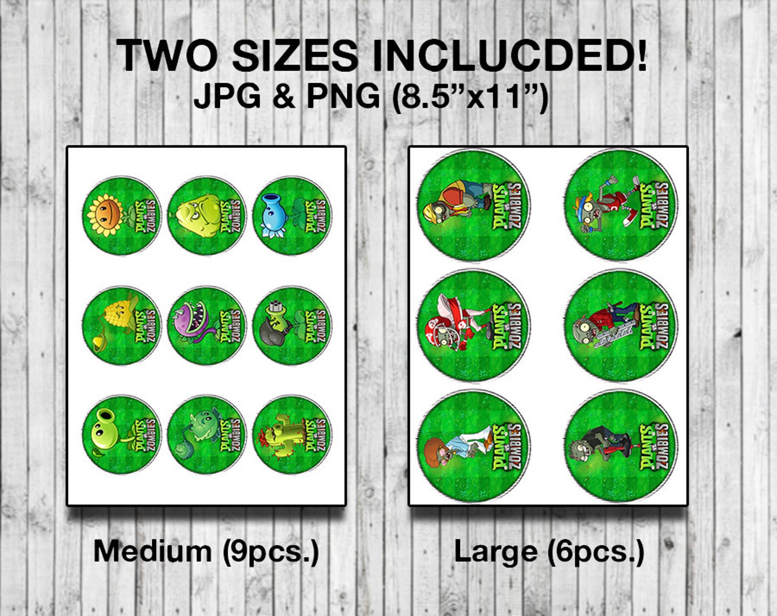 Plants Vs Zombies Printable Cup Cake Toppers, Happy Birthday Banner ...