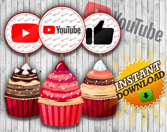Youtube Printable Cup Cake Toppers Happy Birthday Banner Etsy Youtube Printable Cup Cake Toppers Happy Birthday Banner Etsy