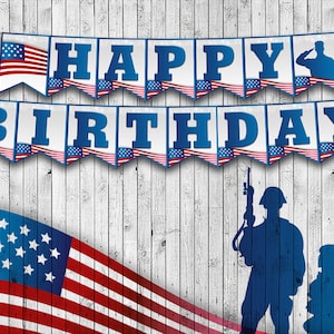 Military Welcome Home, Deployment, Soldier Banner, Happy Birthday Banner, Custom, Instant Download, Party Decor