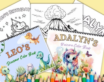 Personalized Color Book for Easter - Birthday party favor boys  - Coloring Book for Kids - Toddler Activity Book // 35 pages