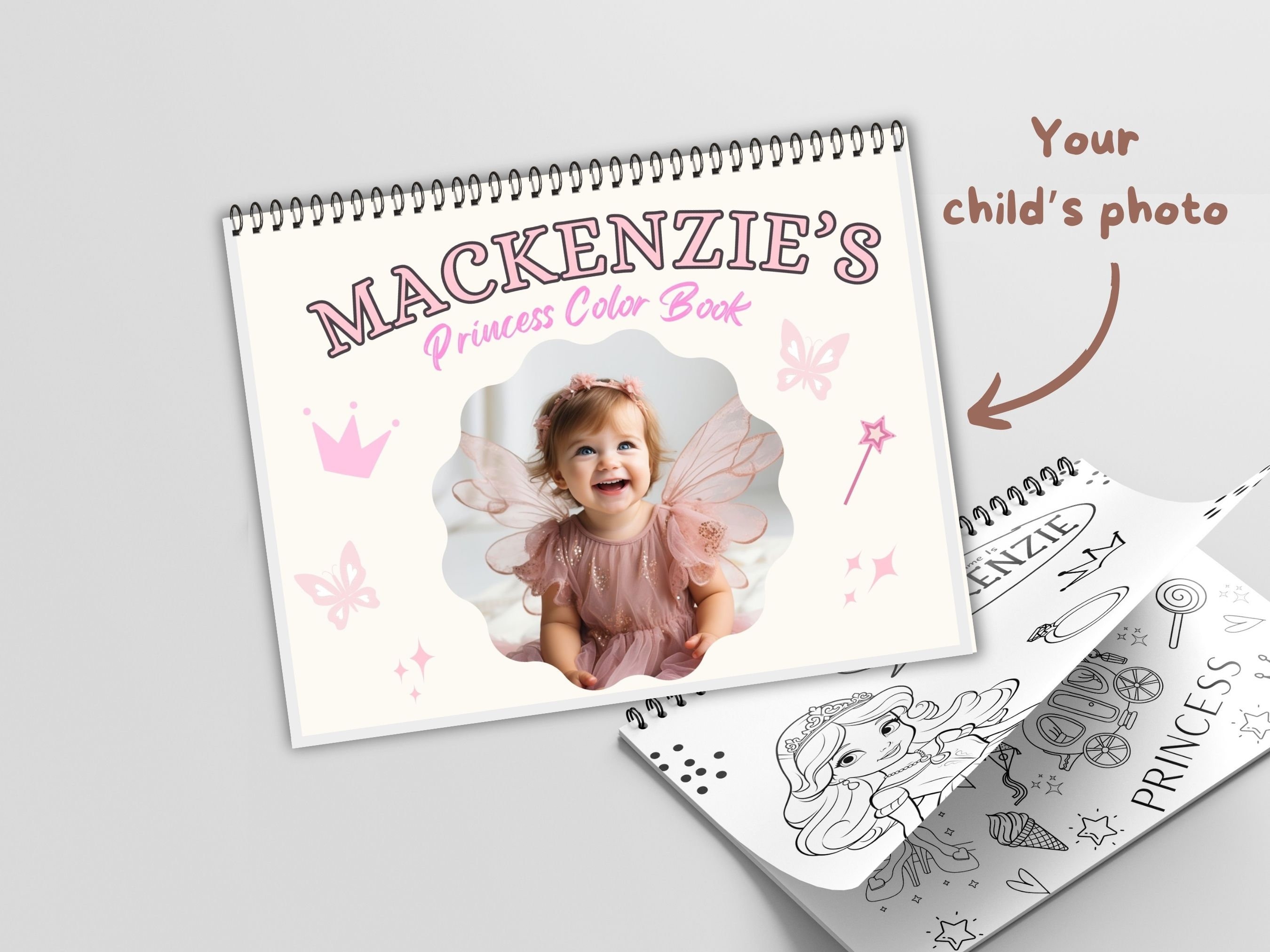 Kinderportrait   Personalisiertes Malbuch für Kinder – Meerjungfrau  ausmalen – Ausmalbilder zum Ausdrucken – Kleinkind Mädchen –  Geburtstagsgeschenk