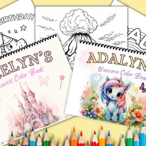 Unicorn Color Book - Personalized Children's Coloring Book - Custom Name Coloring Book for Kids - Personalized Girl Birthday Gift