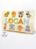 1st Birthday Gift - Wooden Name Puzzle Animals - Personalized Baby Boy Gift - Custom Puzzle for Girl - My First Christmas Gift 