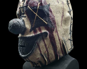 Handgemaakt Halloween-jute-vogelverschrikkermasker